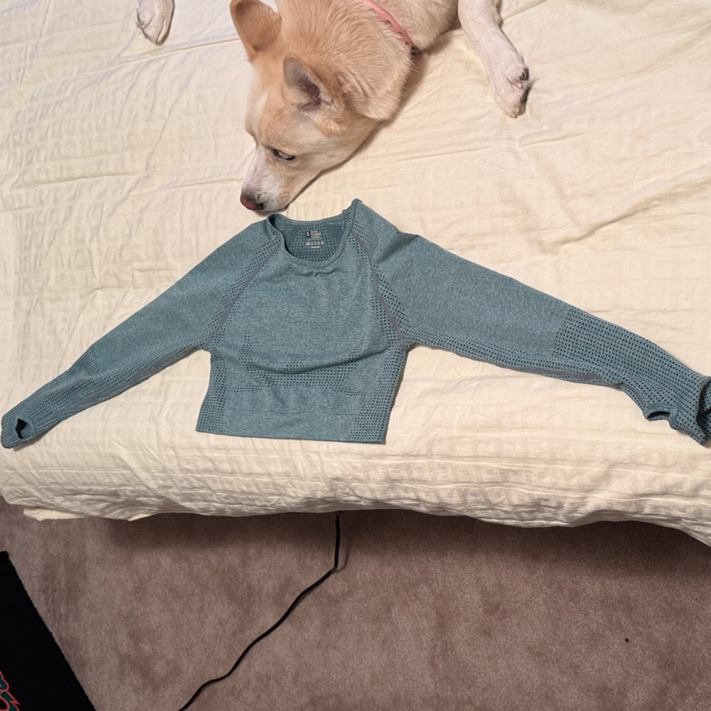 Teal Knit Sweater with Heart Cutouts